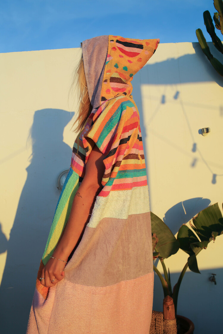 Pray For Waves Friendly Poncho Golden Hour
