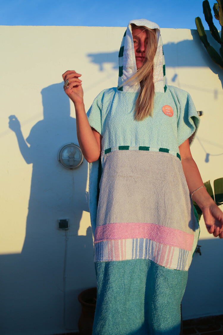 Pray For Waves Friendly Poncho Moonlight