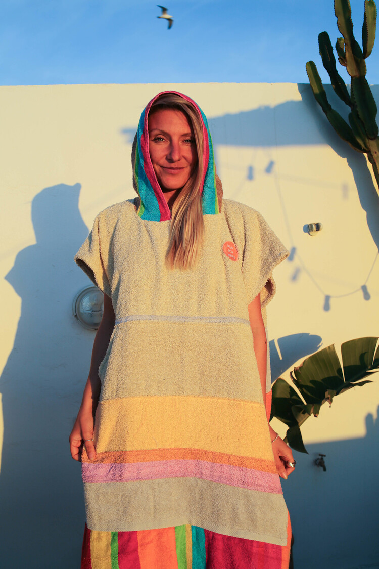 Pray For Waves Friendly Poncho Liquid Sunshine