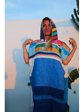 Pray For Waves Friendly Poncho Blueberry