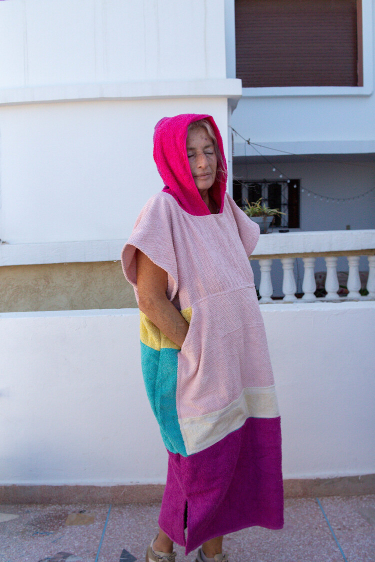 Pray For Waves Friendly Poncho Papaya