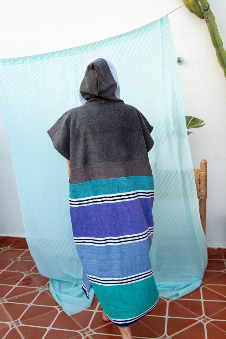 Pray For Waves Friendly Poncho Dark & Stormy