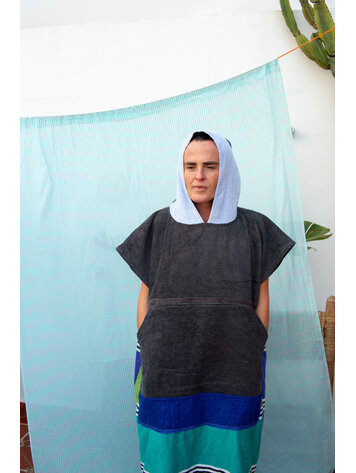 Pray For Waves Friendly Poncho Dark & Stormy