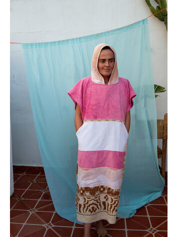 Pray For Waves Friendly Poncho Pink Lagoon