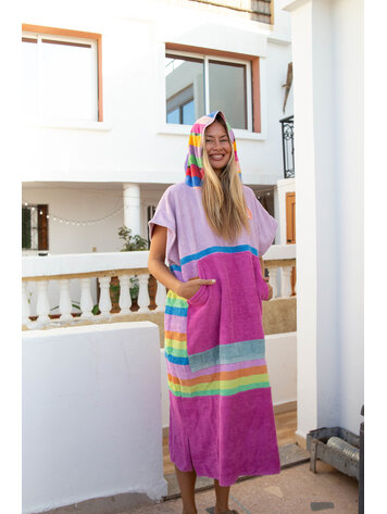 Pray For Waves Friendly Poncho Rainbow