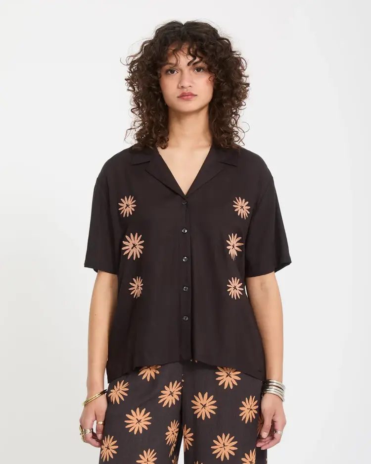 Volcom Emb Midnite Ramble Top Vintage Black