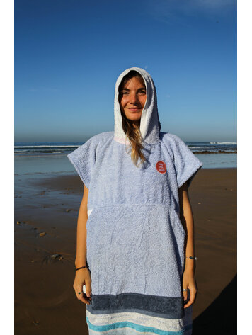 Pray For Waves Friendly Poncho Aqua Bloom