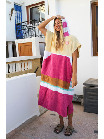 Pray For Waves Friendly Poncho Pink Lady