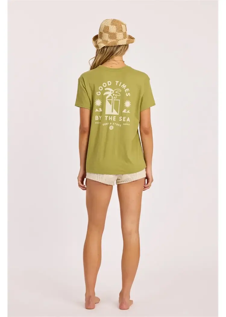 Sisstrevolution Shore Thing Ss Boyfriend Tee Army