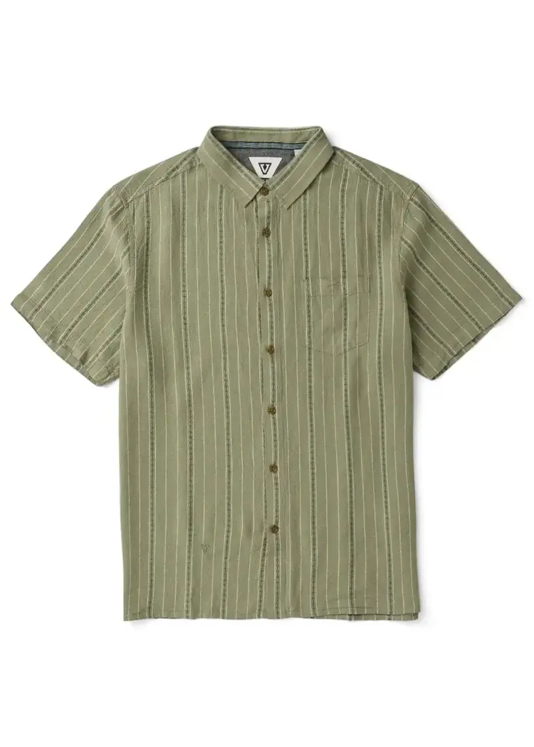 Vissla Linen Pin Ss Shirt Sage