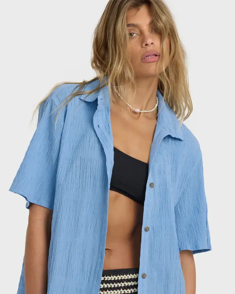 Billabong Laura S/s Woven Blue Drift