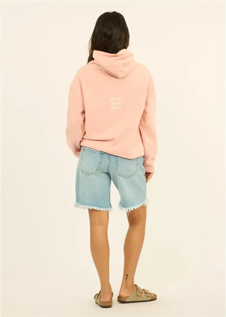 Sisstr Surf Check Fleece Hoodie Beach Blush