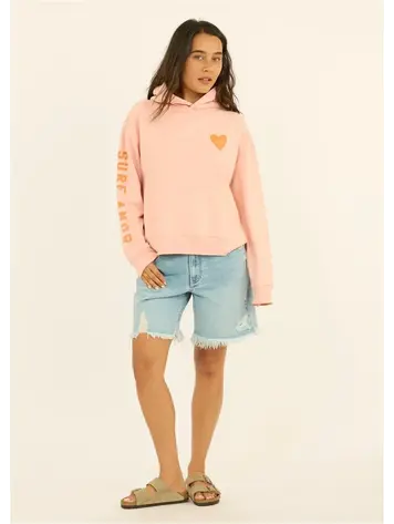 Sisstr Surf Check Fleece Hoodie Beach Blush