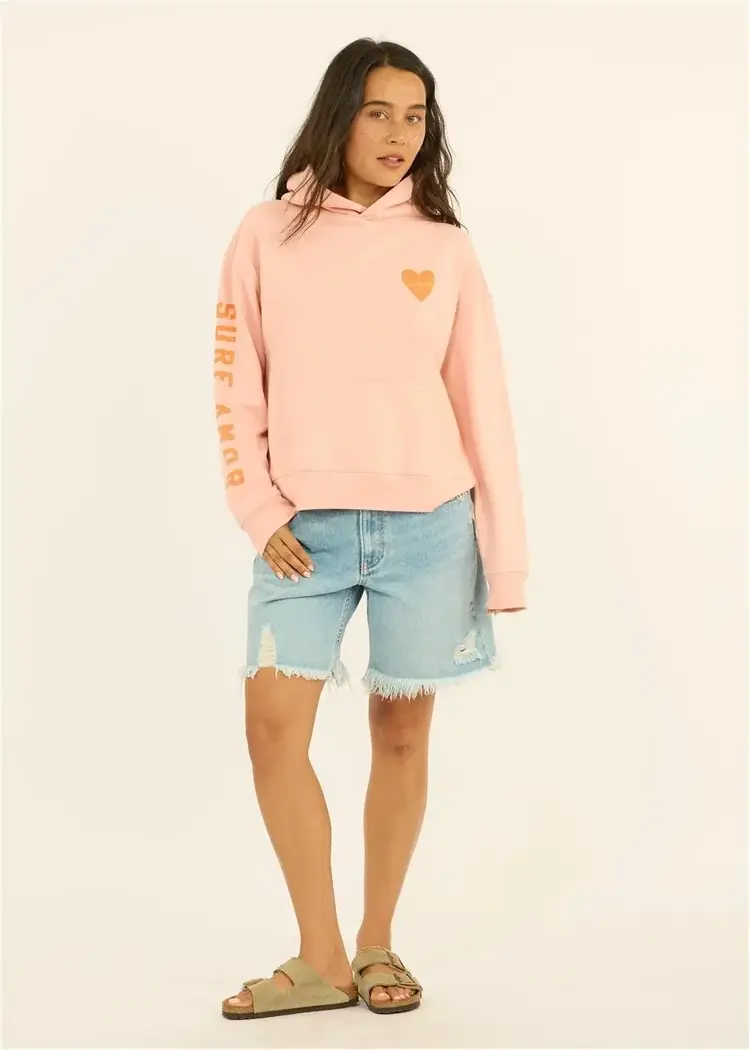 Sisstr Surf Check Fleece Hoodie Beach Blush