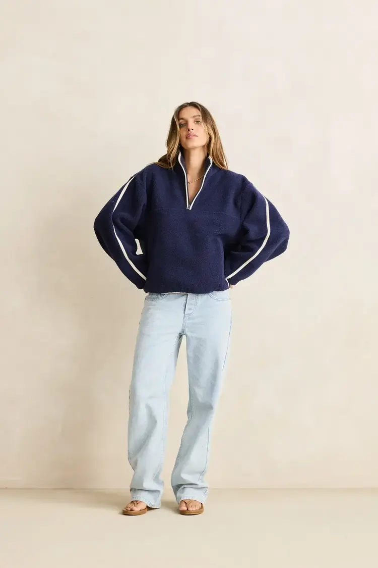 Camp Half Zip Sherpa Pullover Ocean