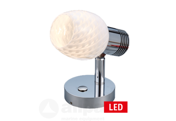 LED Wand-Leeslamp  10-30V; Alum.; dimbaar met schakelaar