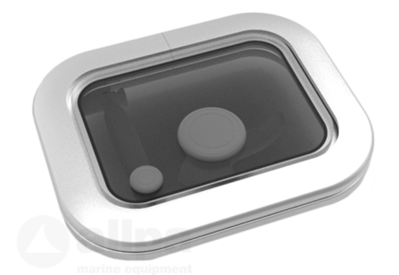 Goïot Aluminium luik model Opal 03  satin  afm. 285x230mm  gatmaat 231x176mm  inbouwdiepte 15mm