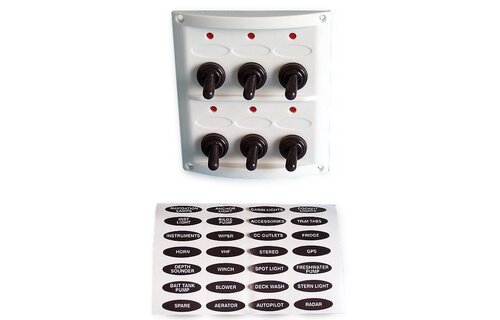 Allpa Kunststof schakelpaneel  12V  6-schakelaars