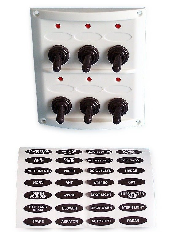 Allpa Kunststof schakelpaneel  12V  6-schakelaars