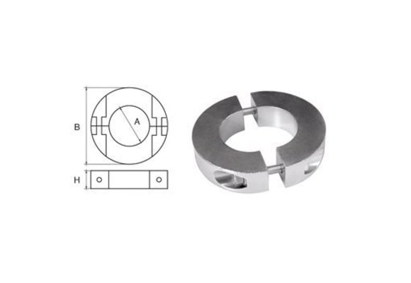 Allpa Aluminium Anode voor Ø25mm-as ringvormig/dun