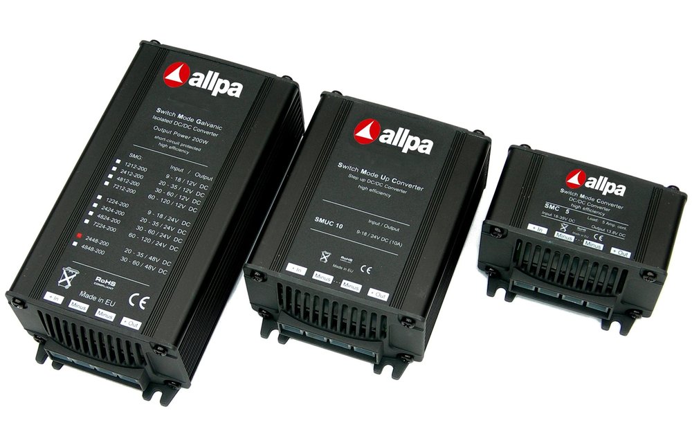 Allpa DC/DC Omvormer model SMC-5 18-35V --> 13 8V 5A 69W 68x88x49mm ongeïsoleerd