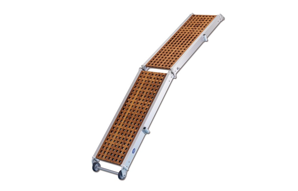 Allpa Aluminium Loopplanken met wielen & houten loopvlak 2-delig draaggewicht 160kg