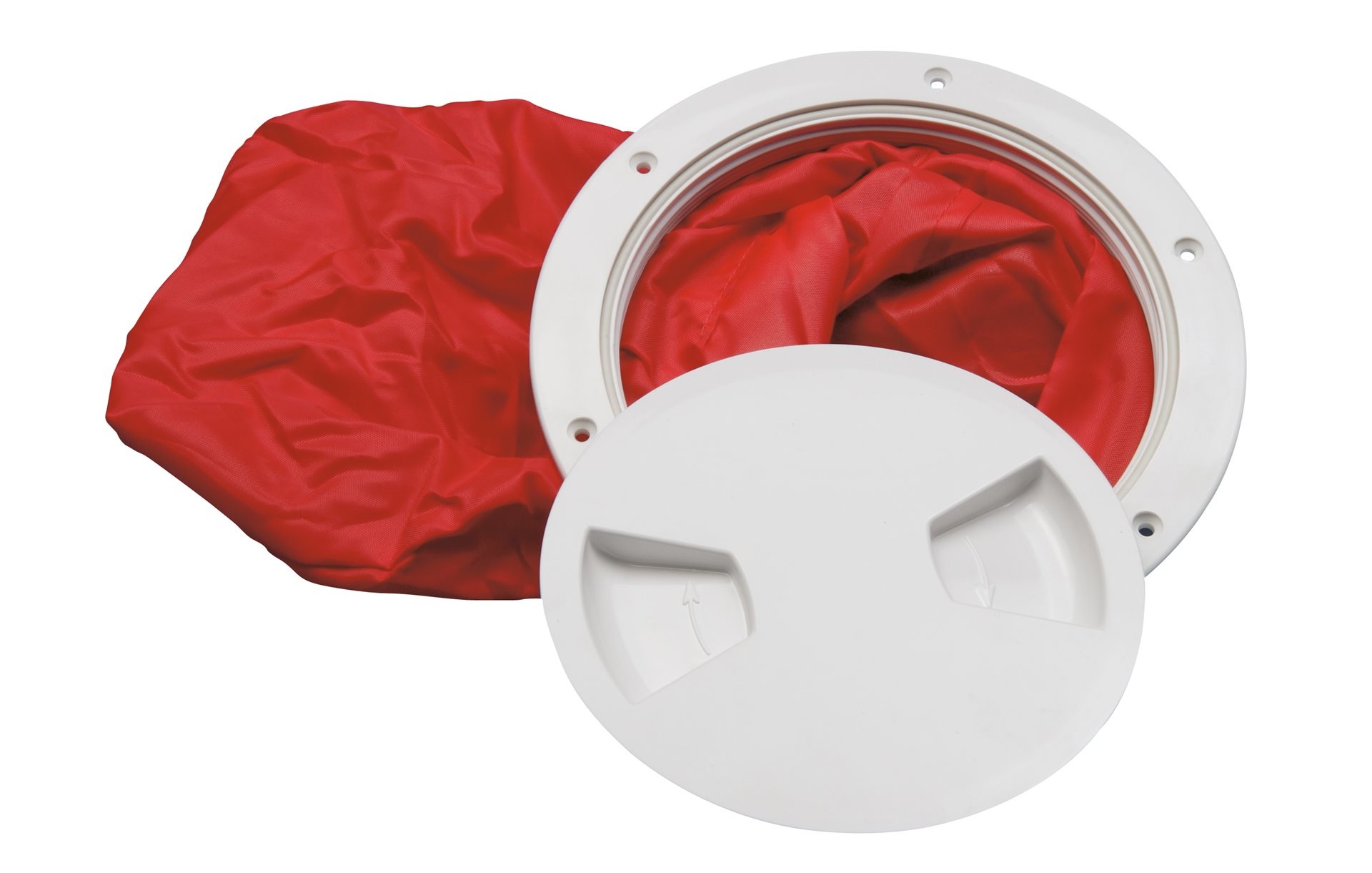 Allpa Kunststof waterdicht Luik met opbergzak  Ø210x160mm  gatmaat Ø170mm  wit