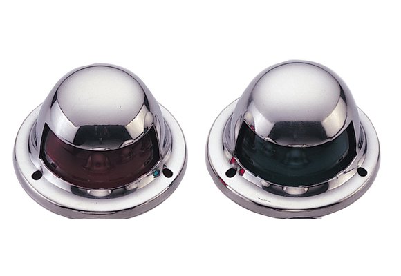 Allpa positielantaarnset voor bak-/stuurboord  dekmontage  12V/3W  RVS huis met rode/groene lens