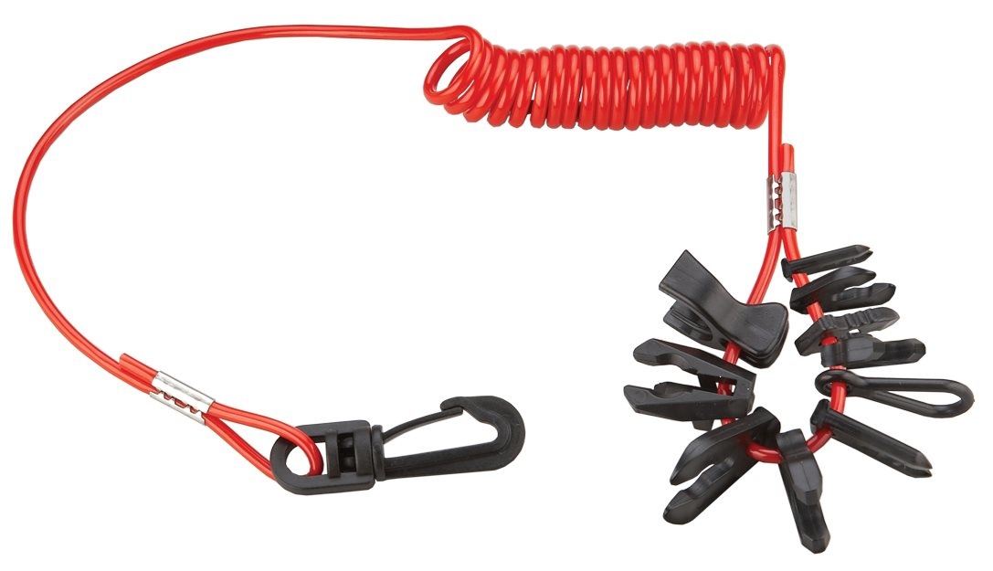 Allpa Set Noodstopclips met spiraalsnoer voor de meeste Outboard merken