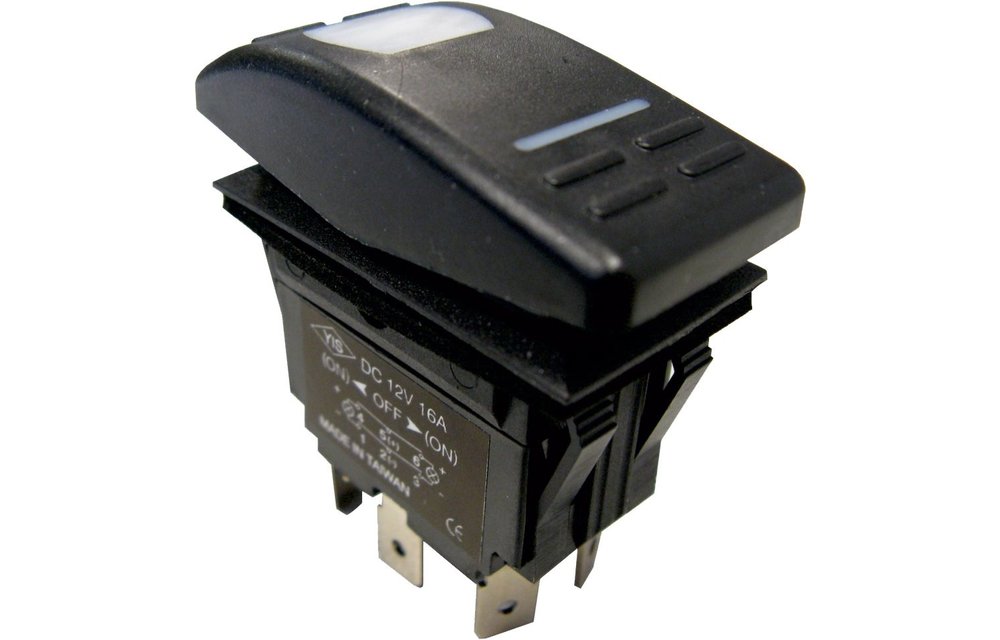 Allpa Waterdichte schakelaar met LED-indicator 4-polig MOM ON-OFF 15A / 12V
