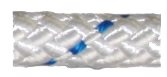 Allcord-17 Ø6mm Gevlochten schoot- & vallenlijn Easy Wit m.blauwe merkdraad (per rol 200m)