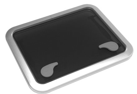 Goïot Aluminium luik model Opal 50 satin afm. 561x431mm gatmaat 507x377mm inbouwdiepte 15mm