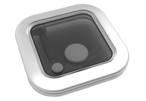 Goïot Aluminium luik model Opal 00  satin  afm. 265x265mm  gatmaat 211x211mm  inbouwdiepte 15mm