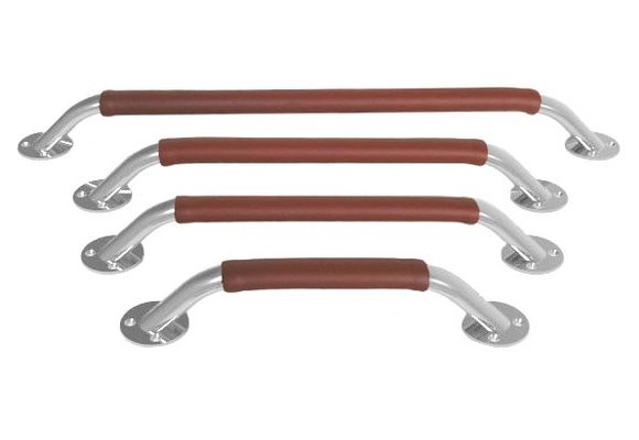 RVS Handreling met lederen overtrek