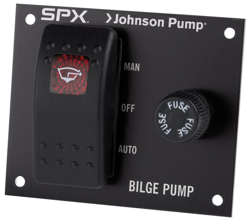 Johnson Pump Bilgepompschakelaar  12V  3-posities  inbouwdiepte 40mm  met interne verlichting
