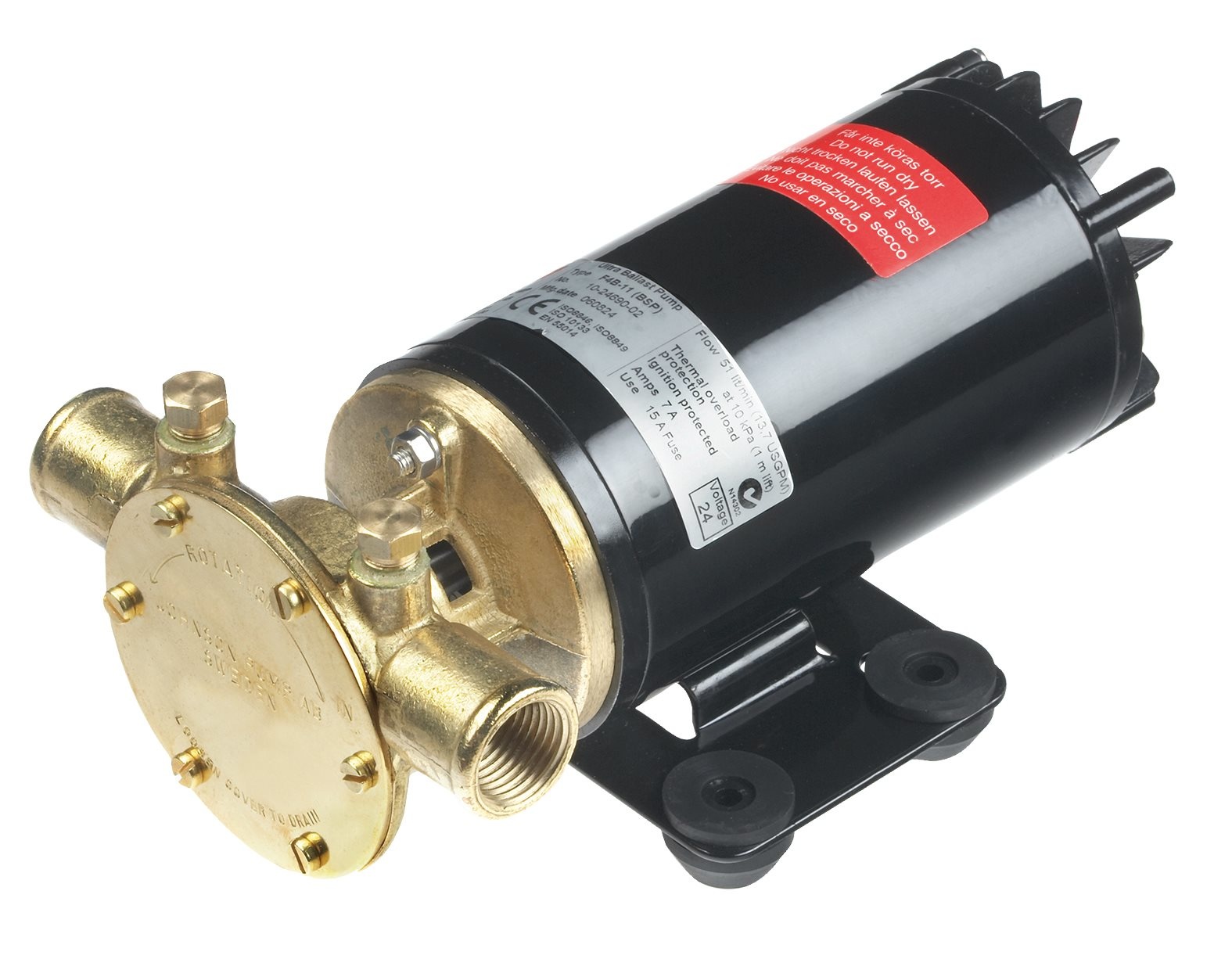 Johnson Pump zelfaanzuigende impellerpomp F4B-11  12V  52l/min  aansl. 1 slang & 1/2 BSP
