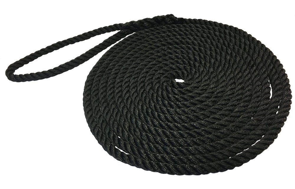 Allpa Polypropyleen gevlochten landvast met oogsplits Ø14mm L=10m zwart