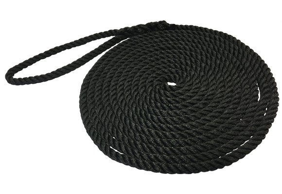 Allpa Polypropyleen gevlochten landvast met oogsplits  Ø14mm  L=10m  zwart