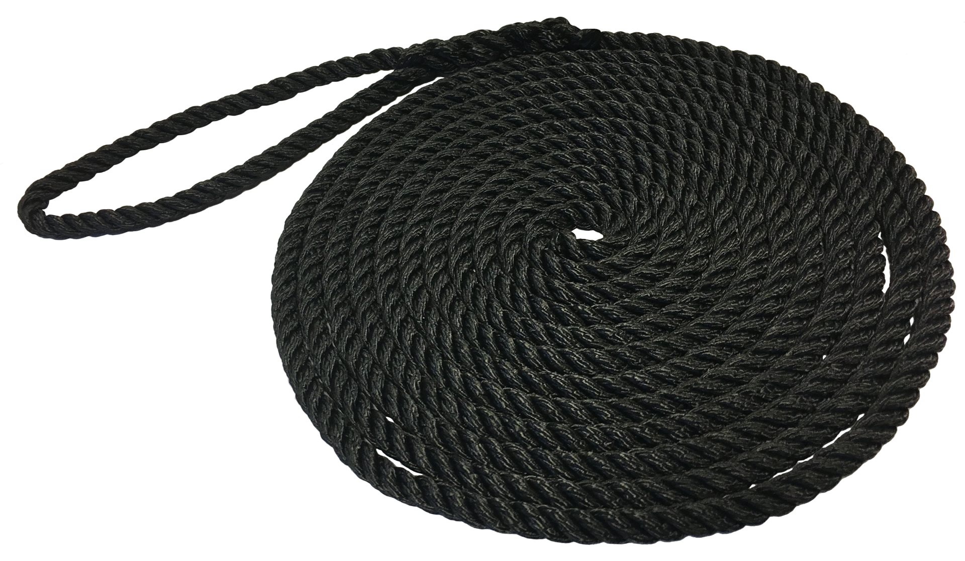 Allpa Polypropyleen gevlochten landvast met oogsplits Ø10mm L=4,5m zwart