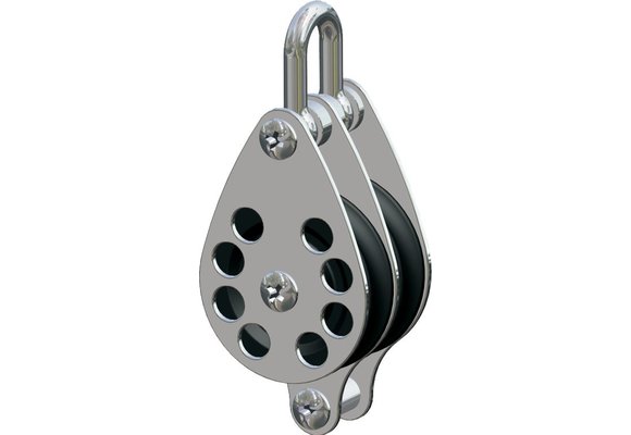 Antal RVS 316 Block serie 65  kogelgelagerd  double block + becket (hondsvot)