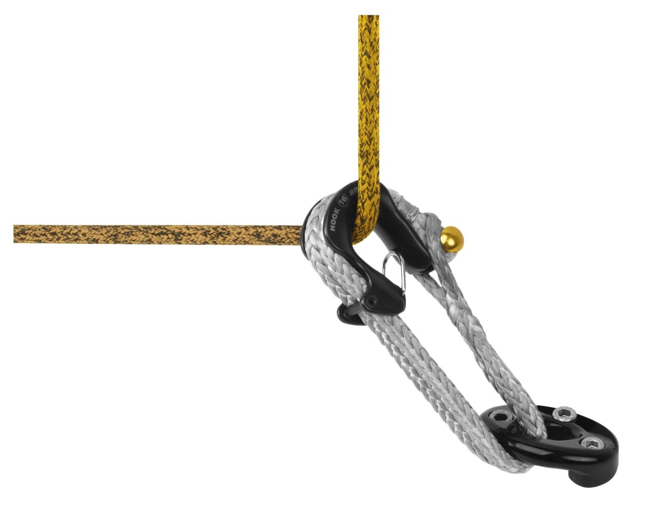 Antal Aluminium low friction hook (met klephaak)  SWL 2200kg  loop breekkracht 6600kg