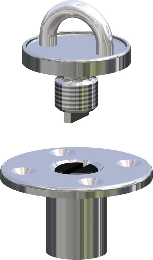 Antal RVS screwed deck eye  voor block serie OPF-70