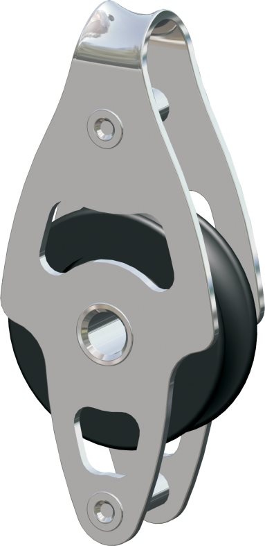 Antal RVS 316 mini block serie 34x6  kogelgelagerd  single u-head block + becket (hondsvot)