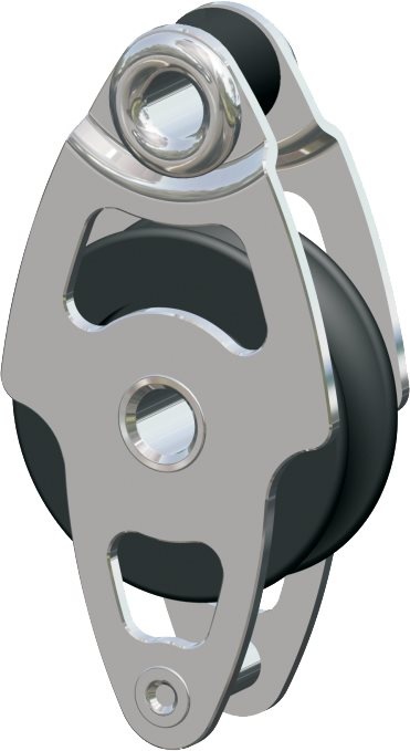 Antal RVS 316 mini block serie 34x6  kogelgelagerd  webbing block + becket (hondsvot)