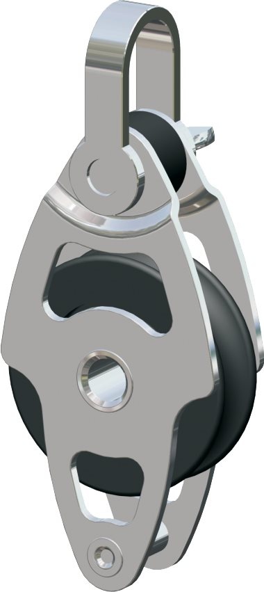 Antal RVS 316 mini block serie 34x6  kogelgelagerd  single block + becket (hondsvot)