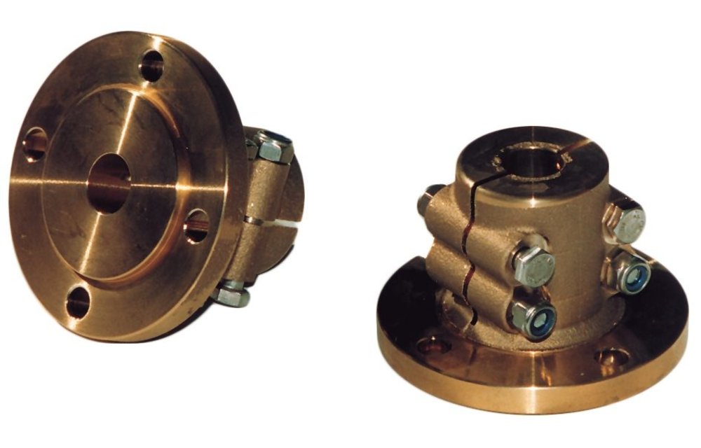 Allpa Bronzen klemflens met centreerrand Ø20mm-as center Ø63 5mm steek Ø82 5mm 4x Ø10 5mm