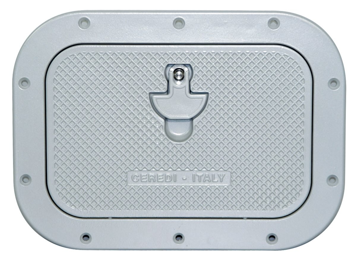 Allpa Aluminium Luik  buitenmaat 270x370mm  gatmaat 206x306mm  grijs RAL 9006  poedercoating