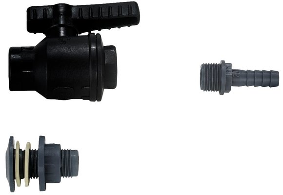 Allpa Kunststof afsluiter  met 3/4 binnendraad