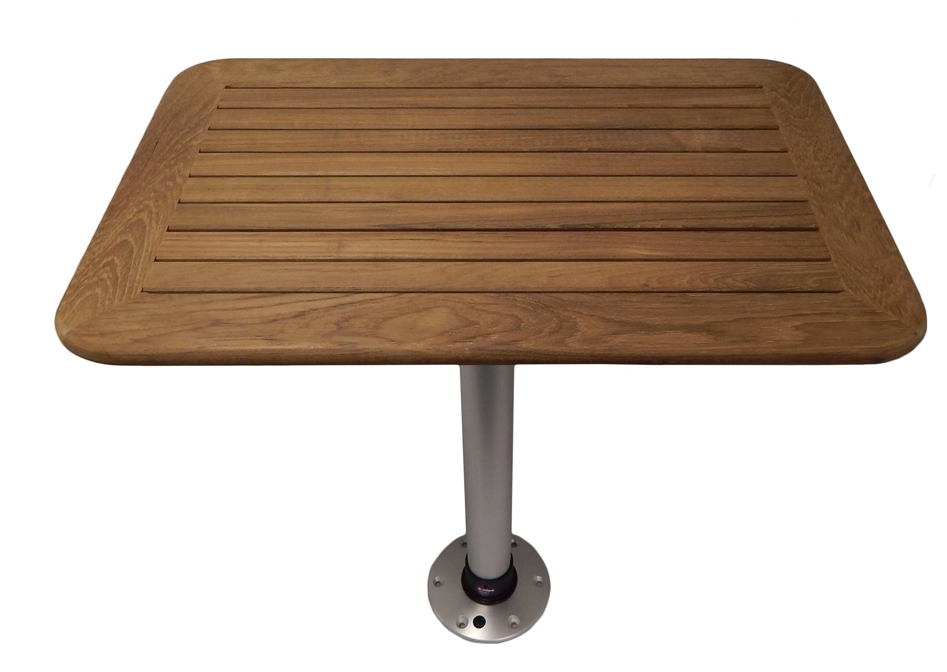 Tafel Teak 450x700x25mm set met poot (H=686mm) en voet*