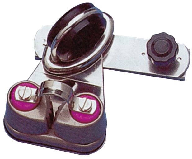 Allpa RVS genuaslede met draaibaar schootoog / klem & stop voor U-rail